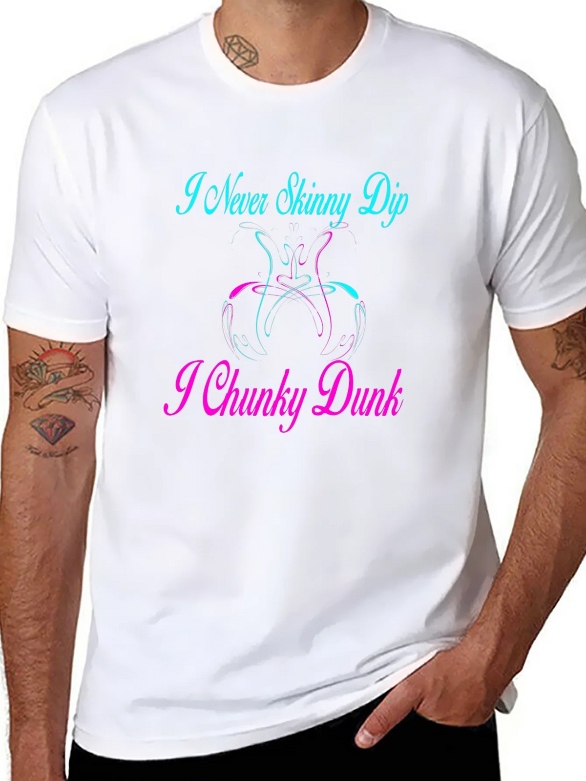 I Never Skinny Dip I Chunky Dunk Graphic T-Shirt product image 7