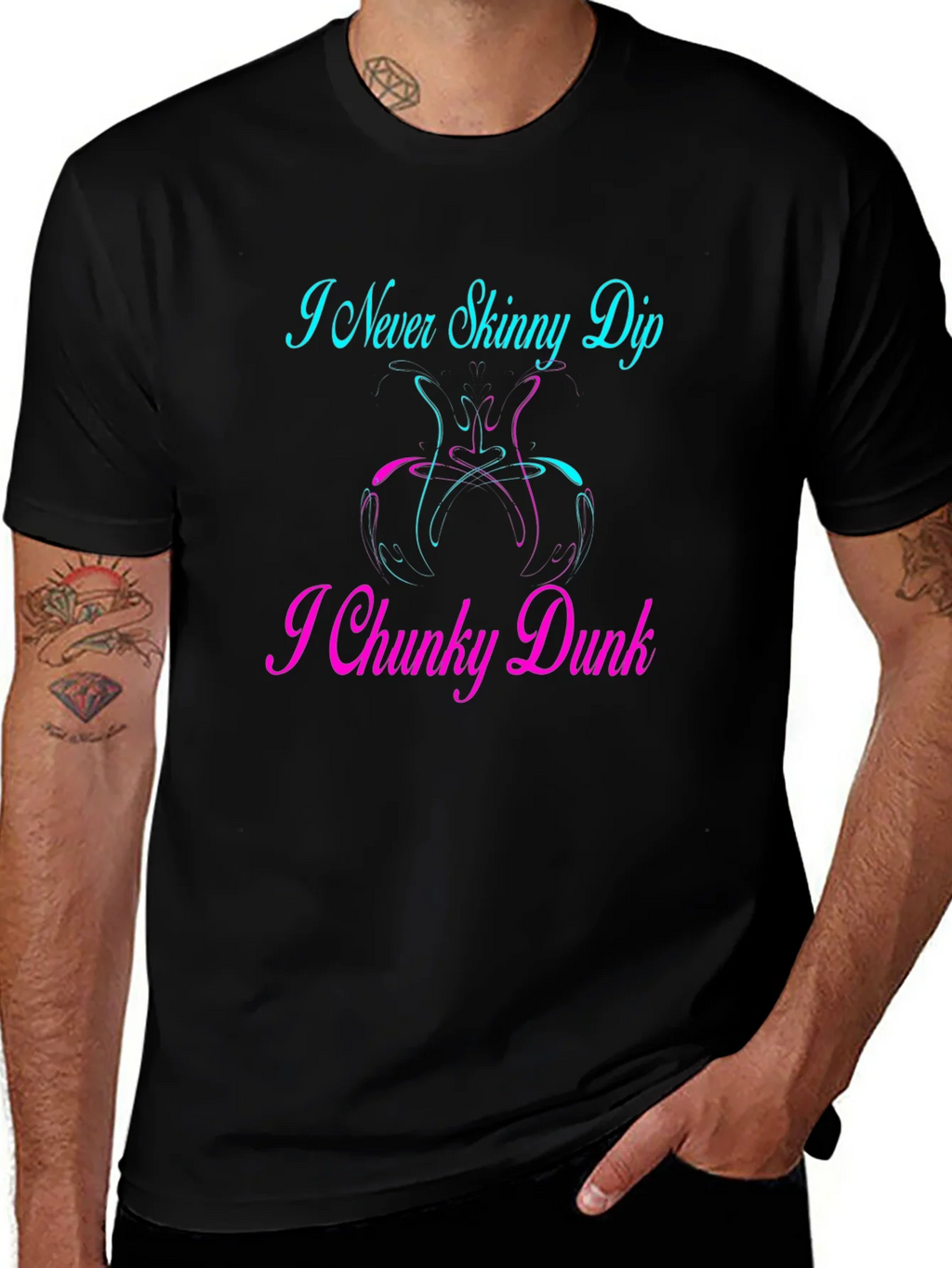 I Never Skinny Dip I Chunky Dunk Graphic T-Shirt product image 1