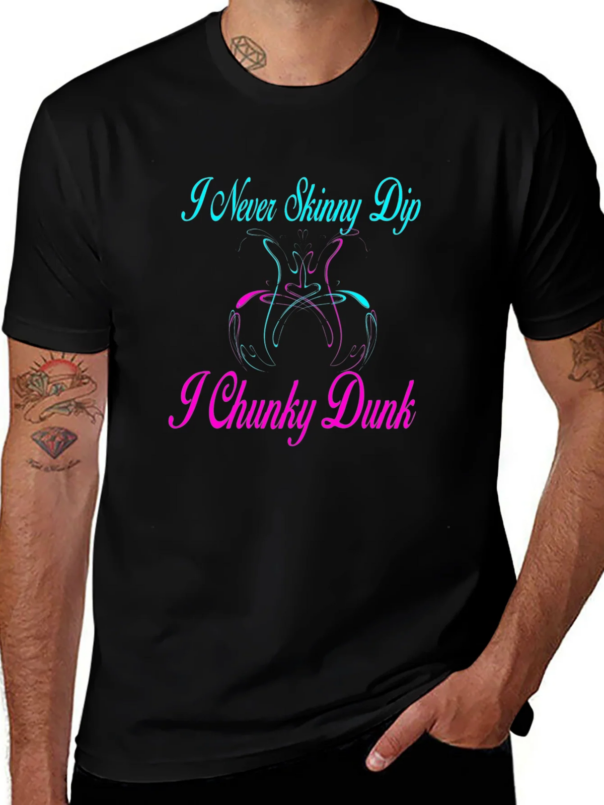 I Never Skinny Dip I Chunky Dunk Graphic T-Shirt product image 1