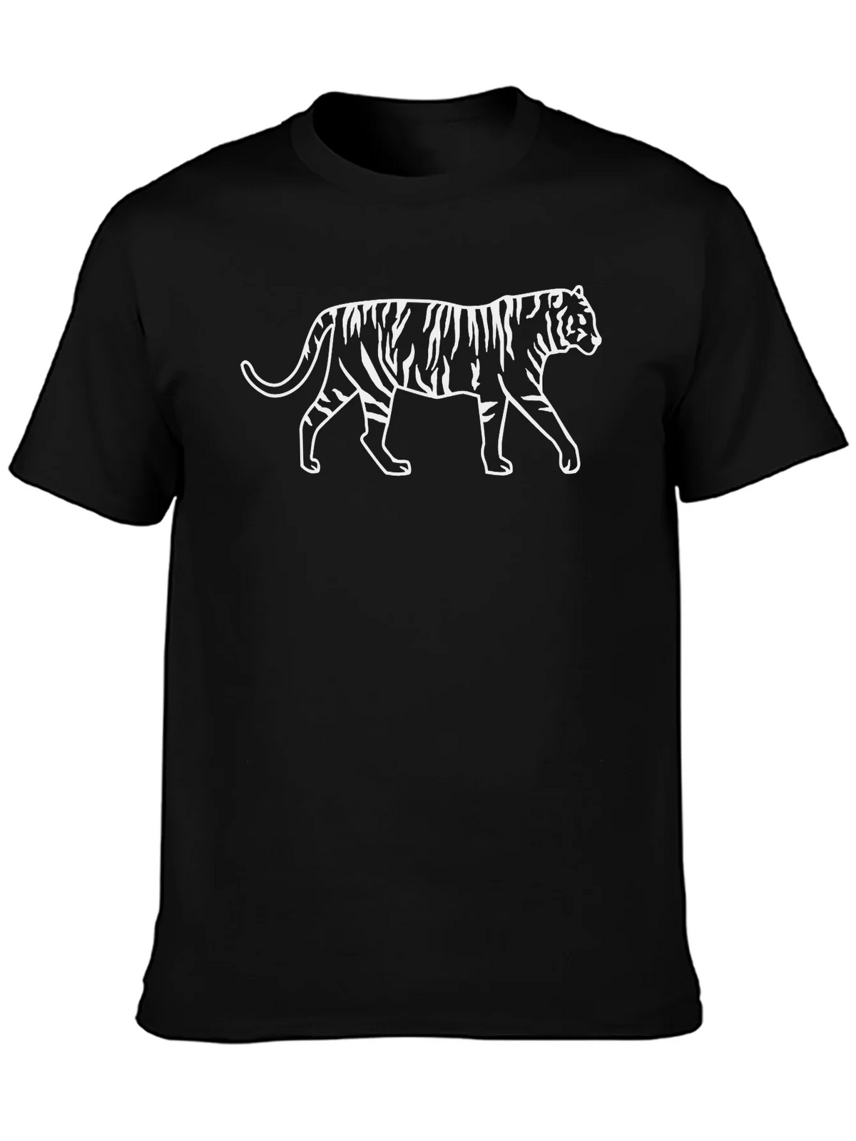 Striking Tiger Graphic Tee - Black Cotton Shirt product image 2