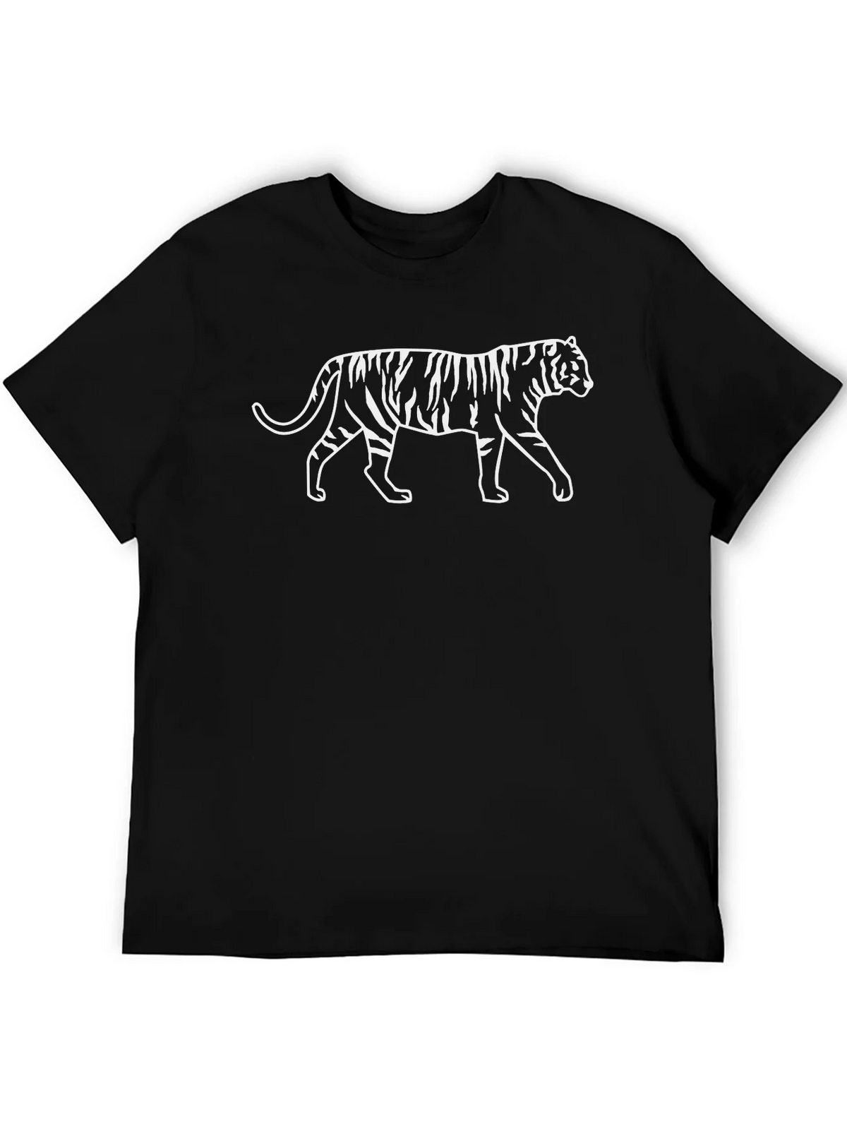 Striking Tiger Graphic Tee - Black Cotton Shirt product image 4