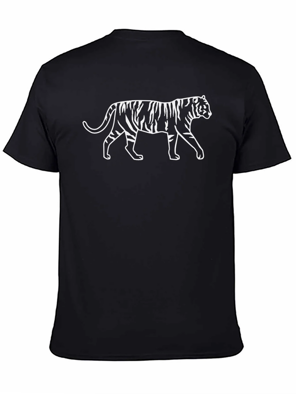 Striking Tiger Graphic Tee - Black Cotton Shirt product image 3