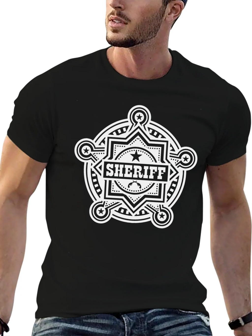 Sheriff Badge Graphic Tee - Western Style T-Shirt product image 4