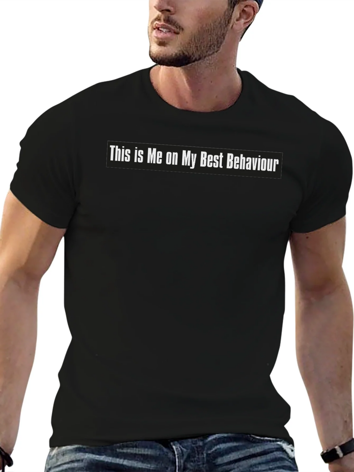 Funny Best Behaviour Graphic Tee - Black Cotton T-Shirt product image 1