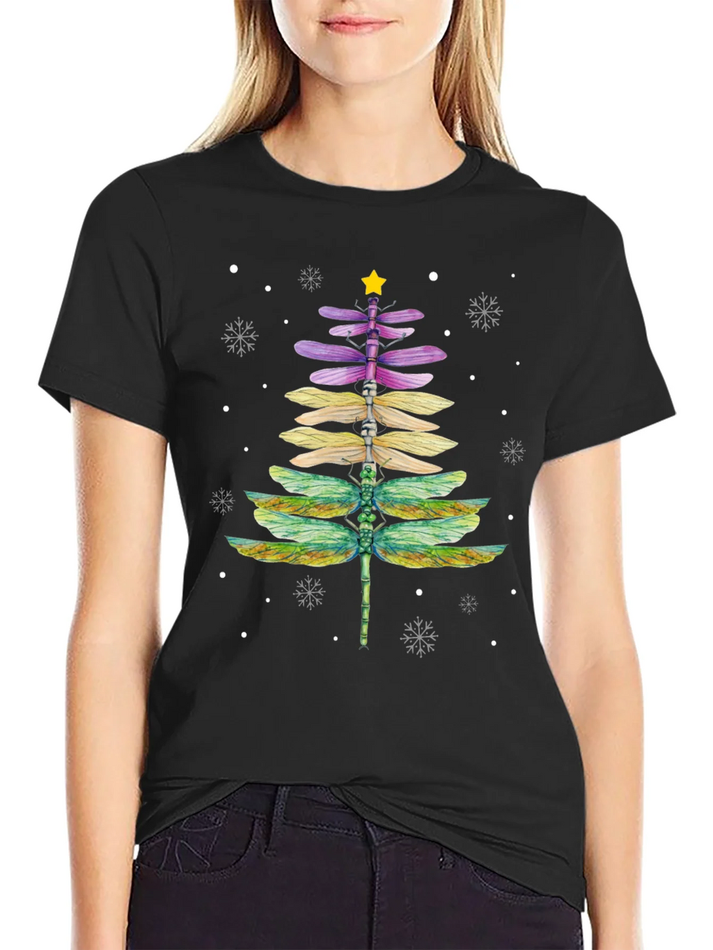 Dragonfly Christmas Tree T-Shirt product image 2