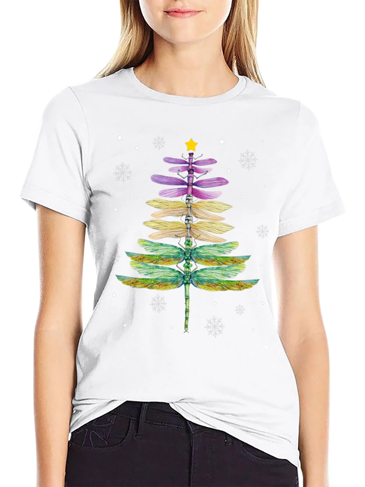 Dragonfly Christmas Tree T-Shirt product image 8