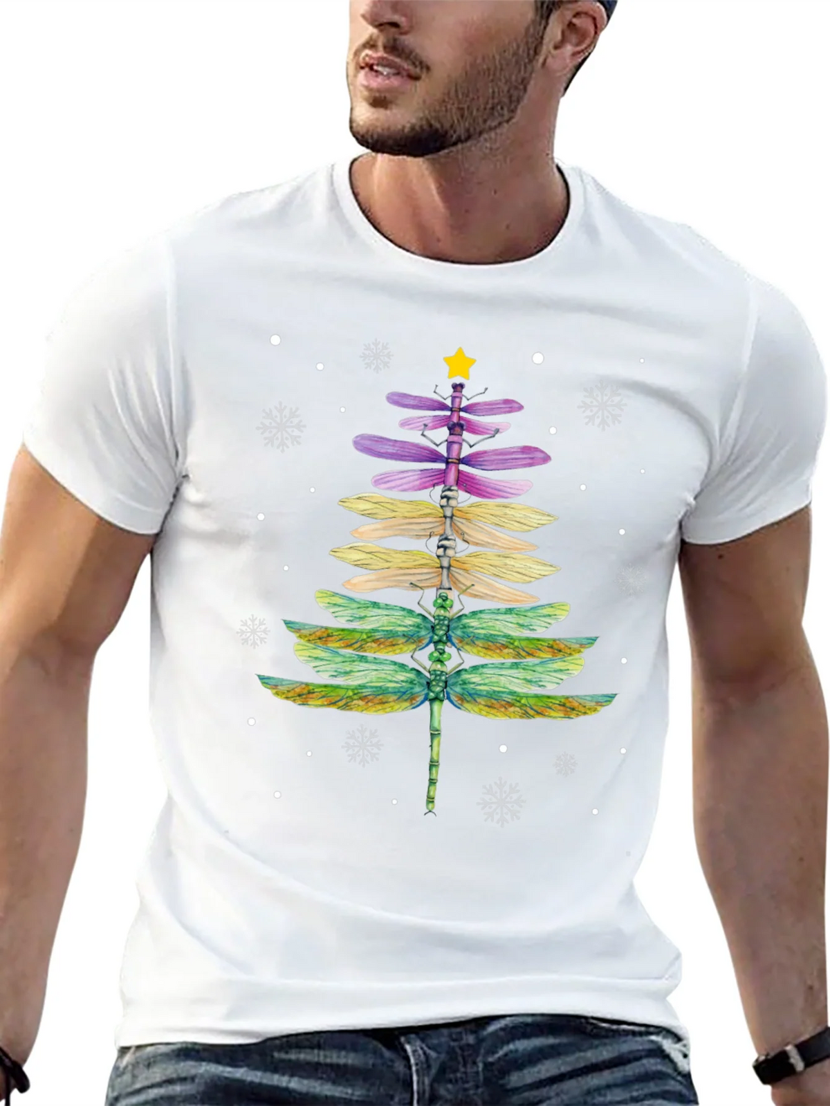 Dragonfly Christmas Tree T-Shirt product image 12