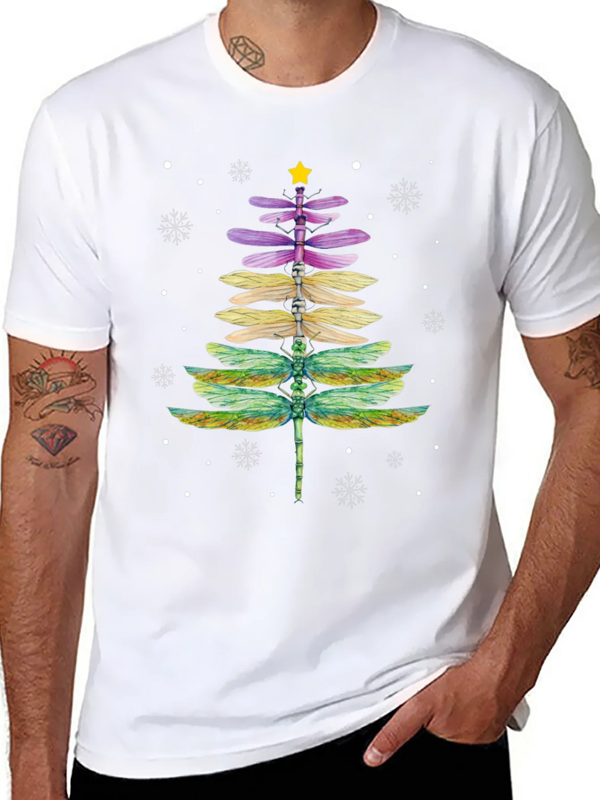 Dragonfly Christmas Tree T-Shirt product image 7