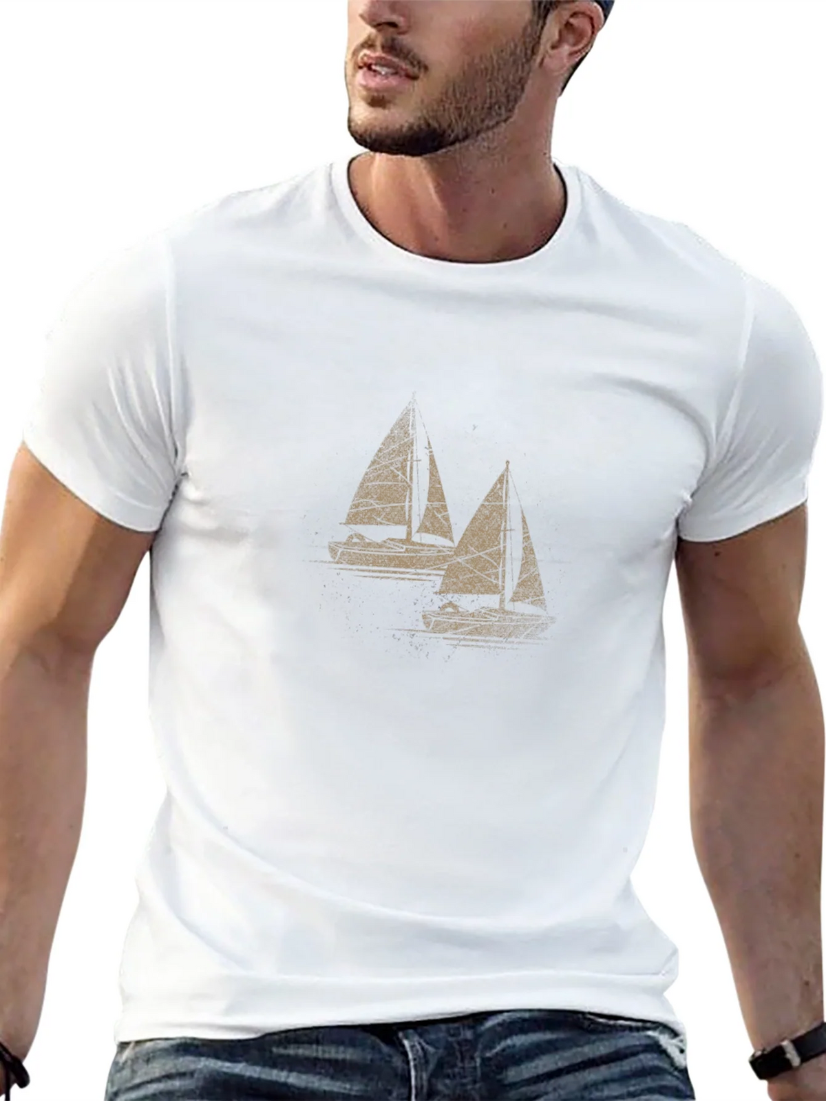 Sailboat Graphic Tee - Mens Black Cotton T-Shirt product image 12