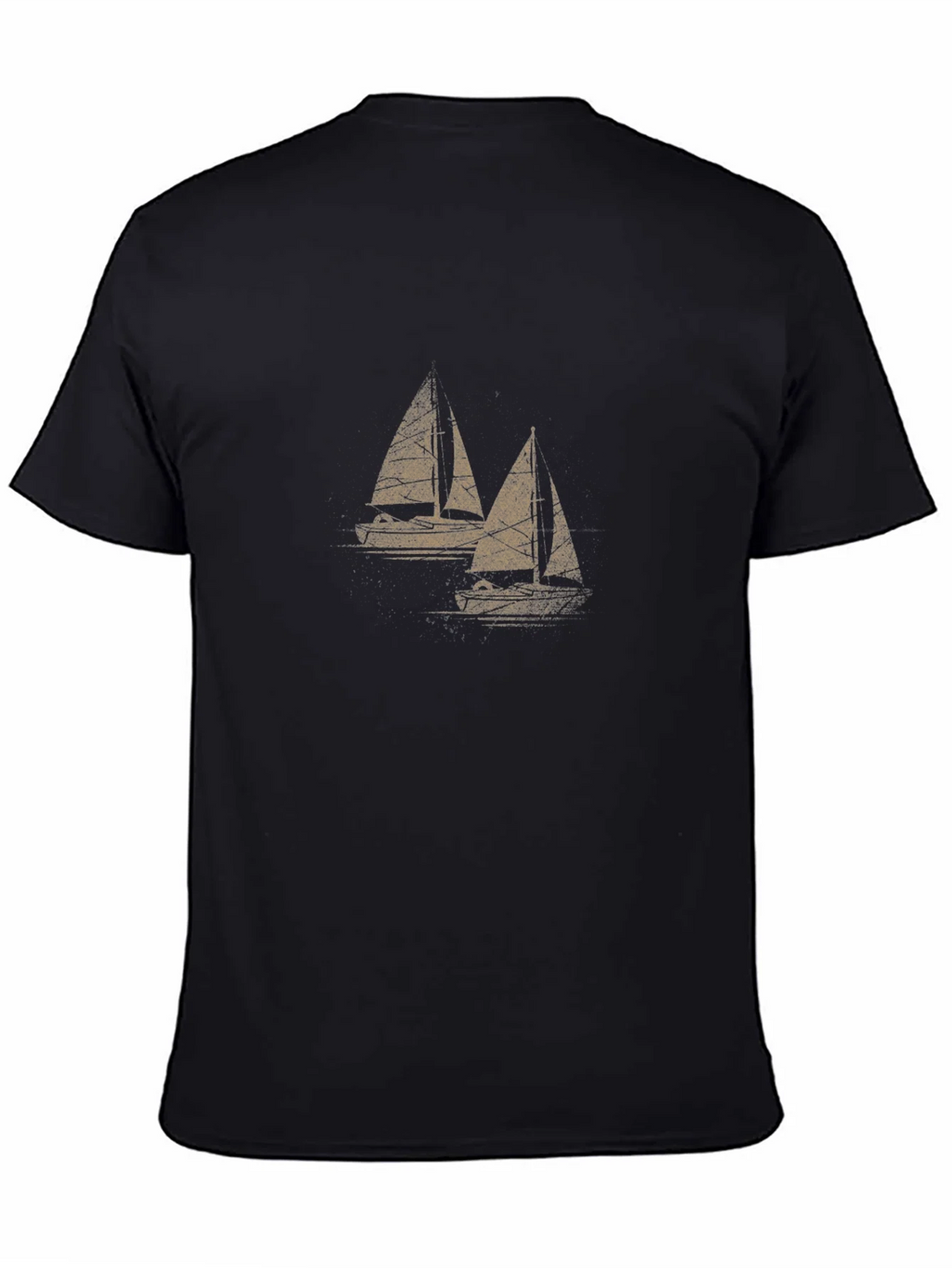 Sailboat Graphic Tee - Mens Black Cotton T-Shirt product image 4