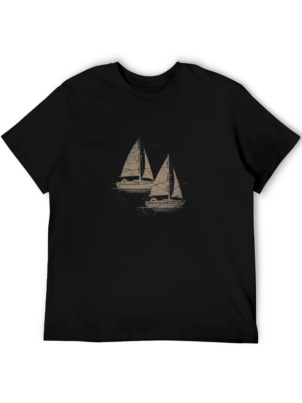 Sailboat Graphic Tee - Mens Black Cotton T-Shirt product image 5