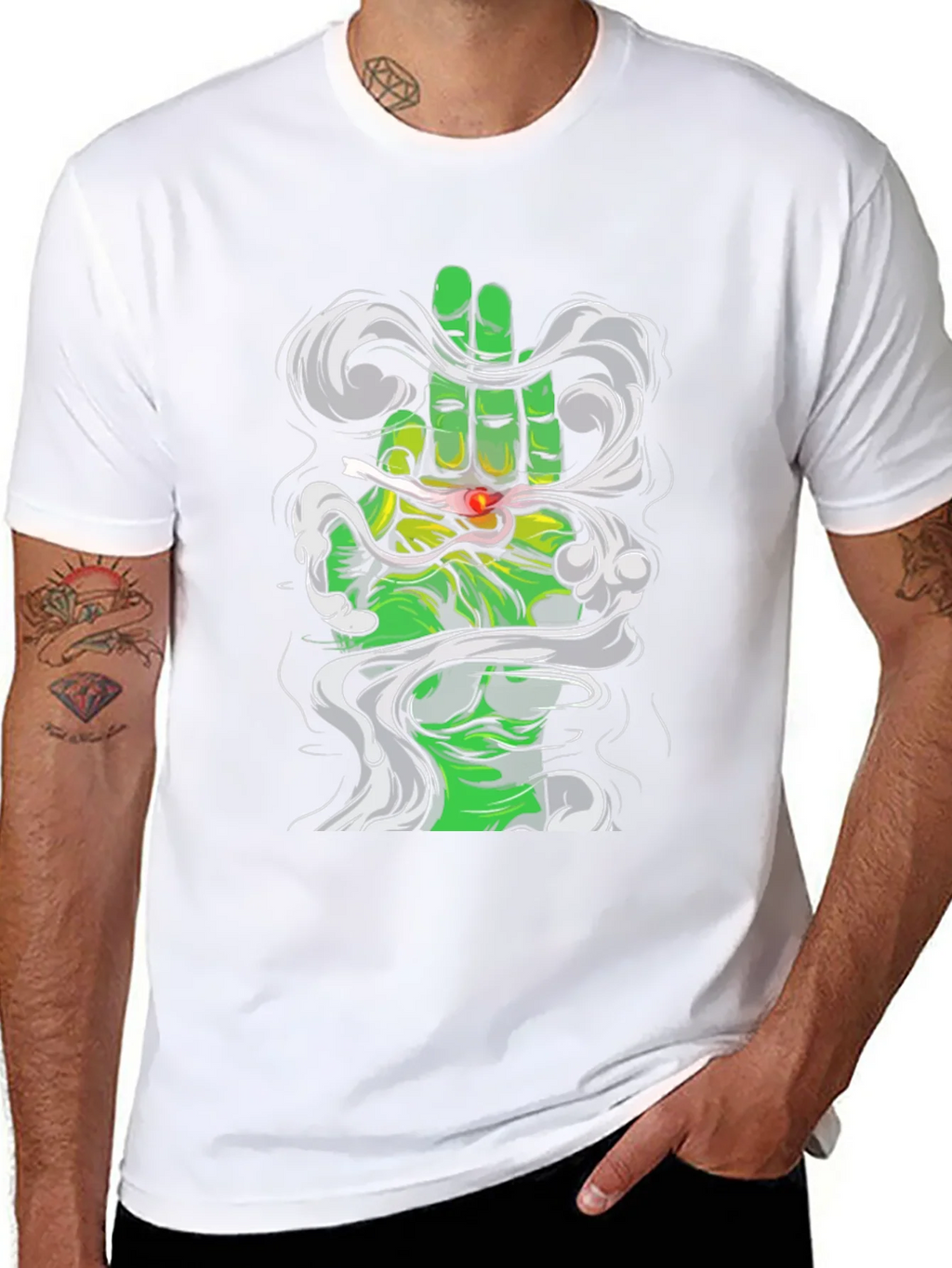 Green Hand Smoke T-Shirt product image 7