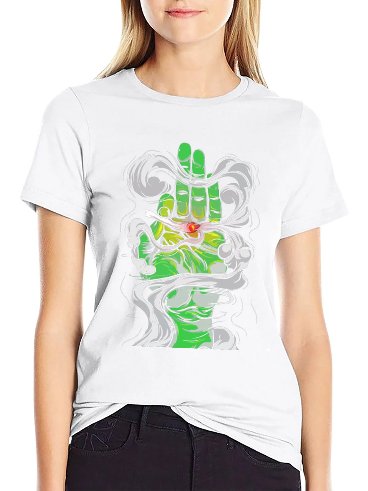 Green Hand Smoke T-Shirt product image 8