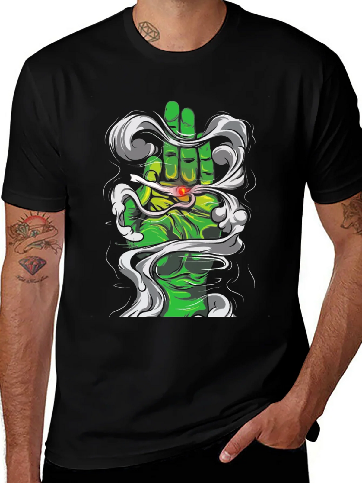 Green Hand Smoke T-Shirt product image 1