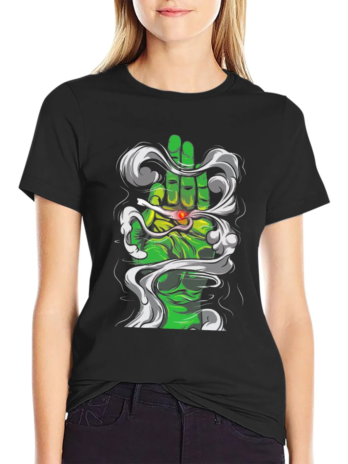 Green Hand Smoke T-Shirt product image 2