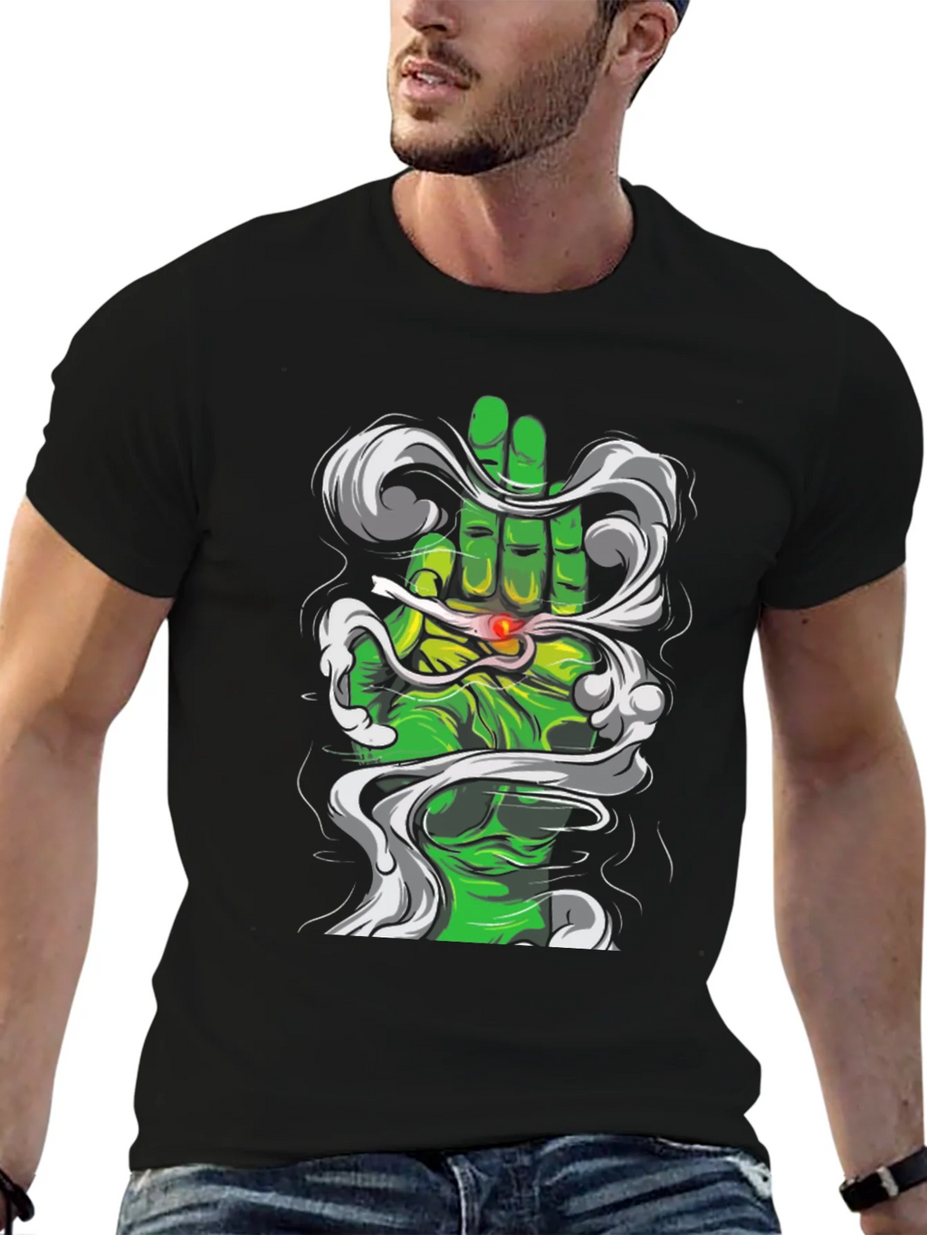 Green Hand Smoke T-Shirt product image 6