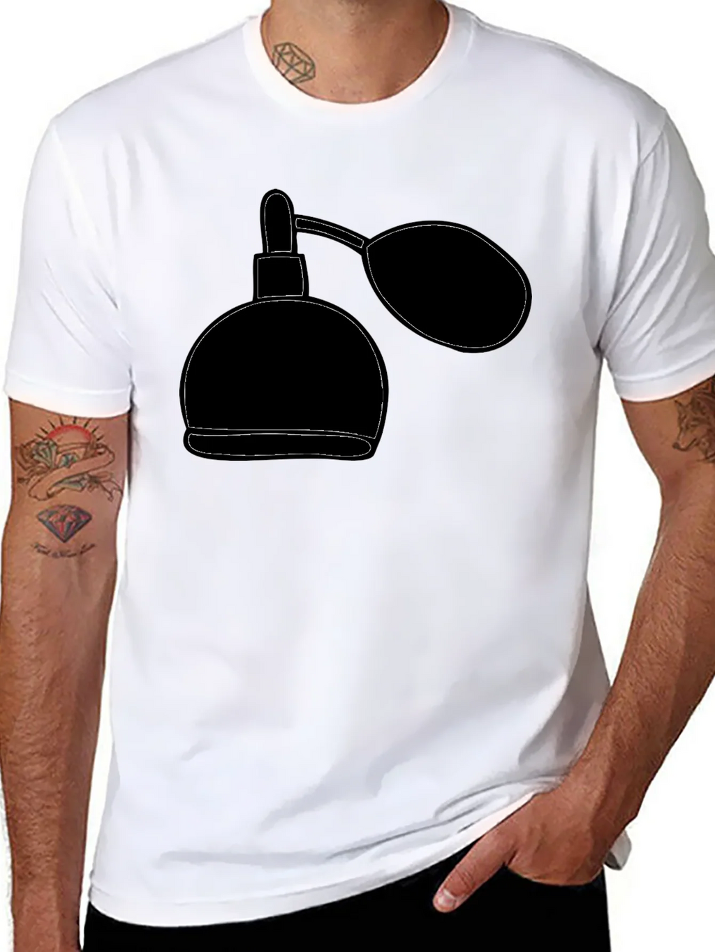 Retro Perfume Bottle Graphic Tee - Stylish Black T-Shirt product image 5