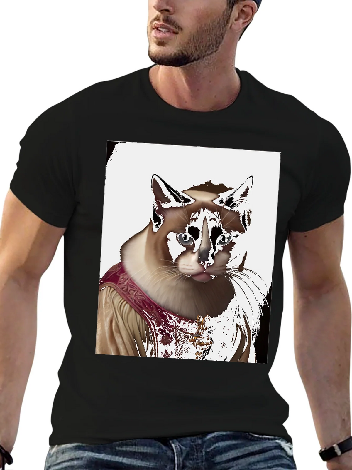 Regal Cat Portrait T-Shirt product image 5