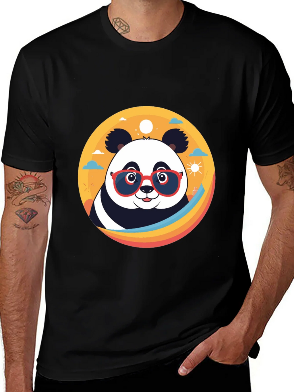 Cool Panda Graphic Tee - Stylish Black T-Shirt product image 1
