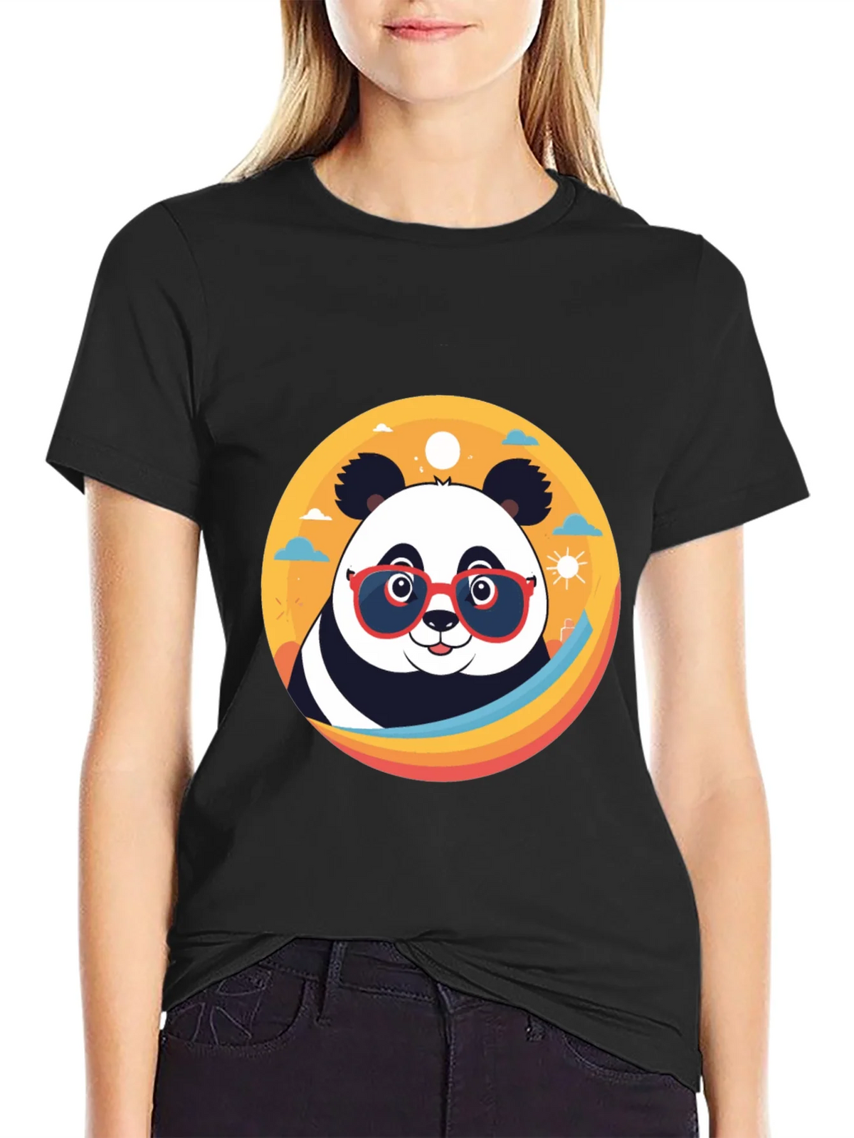 Cool Panda Graphic Tee - Stylish Black T-Shirt product image 2