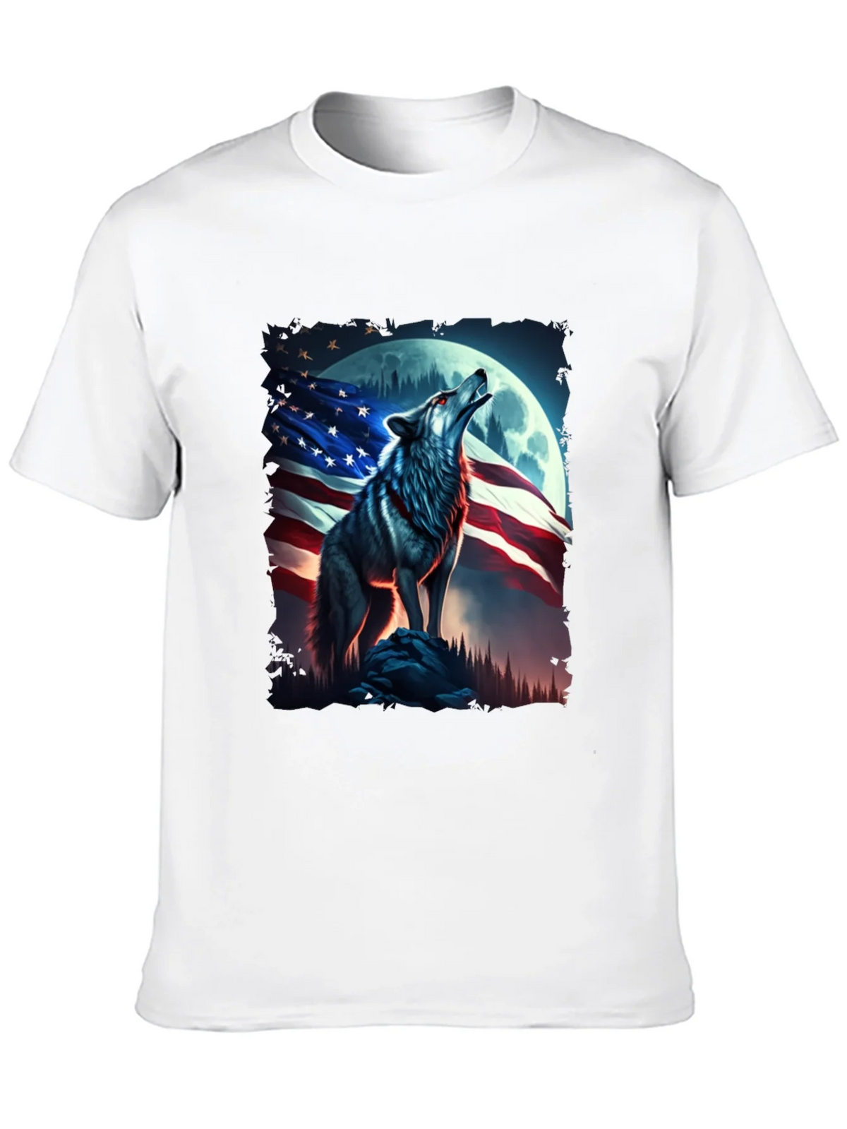 American Patriot Wolf T-Shirt - Mens Black Tee product image 6