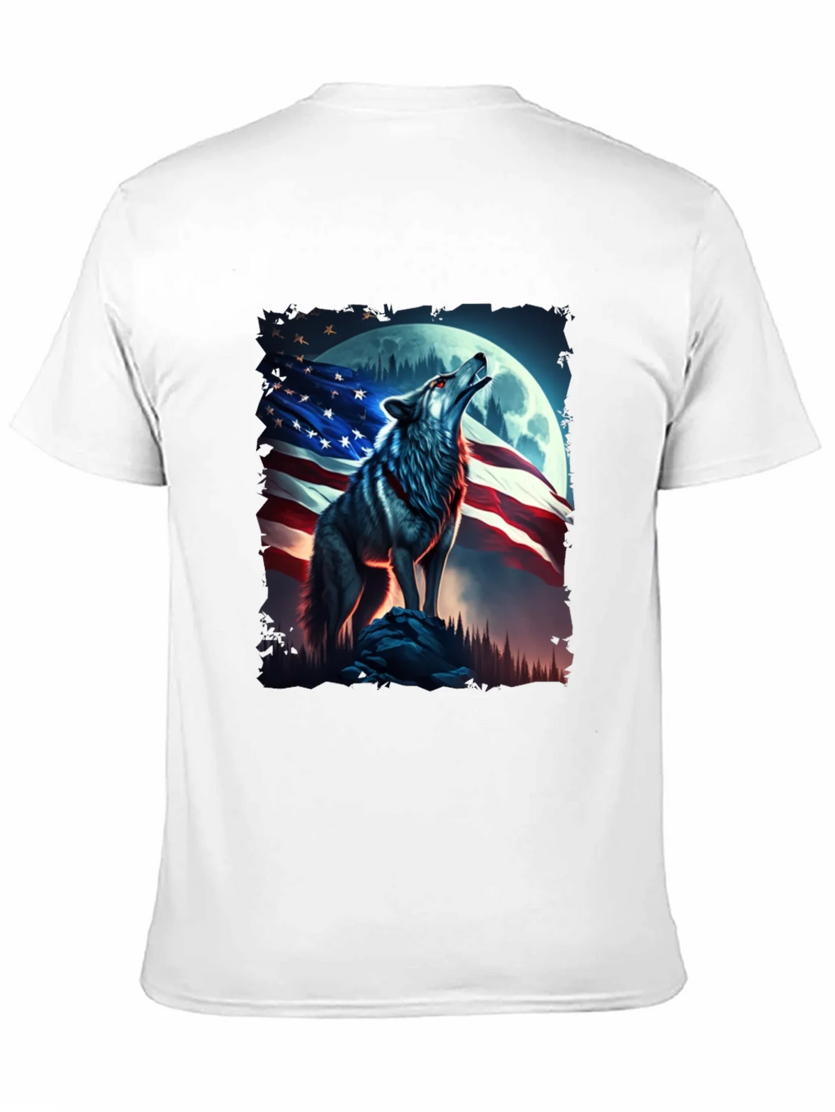 American Patriot Wolf T-Shirt - Mens Black Tee product image 7
