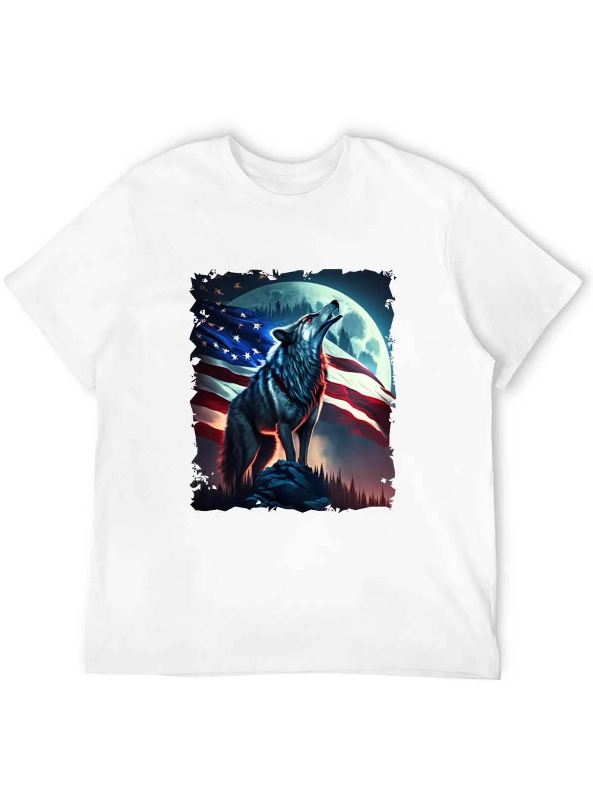 American Patriot Wolf T-Shirt - Mens Black Tee product image 8