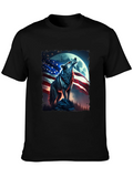American Patriot Wolf T-Shirt - Mens Black Tee product image 1