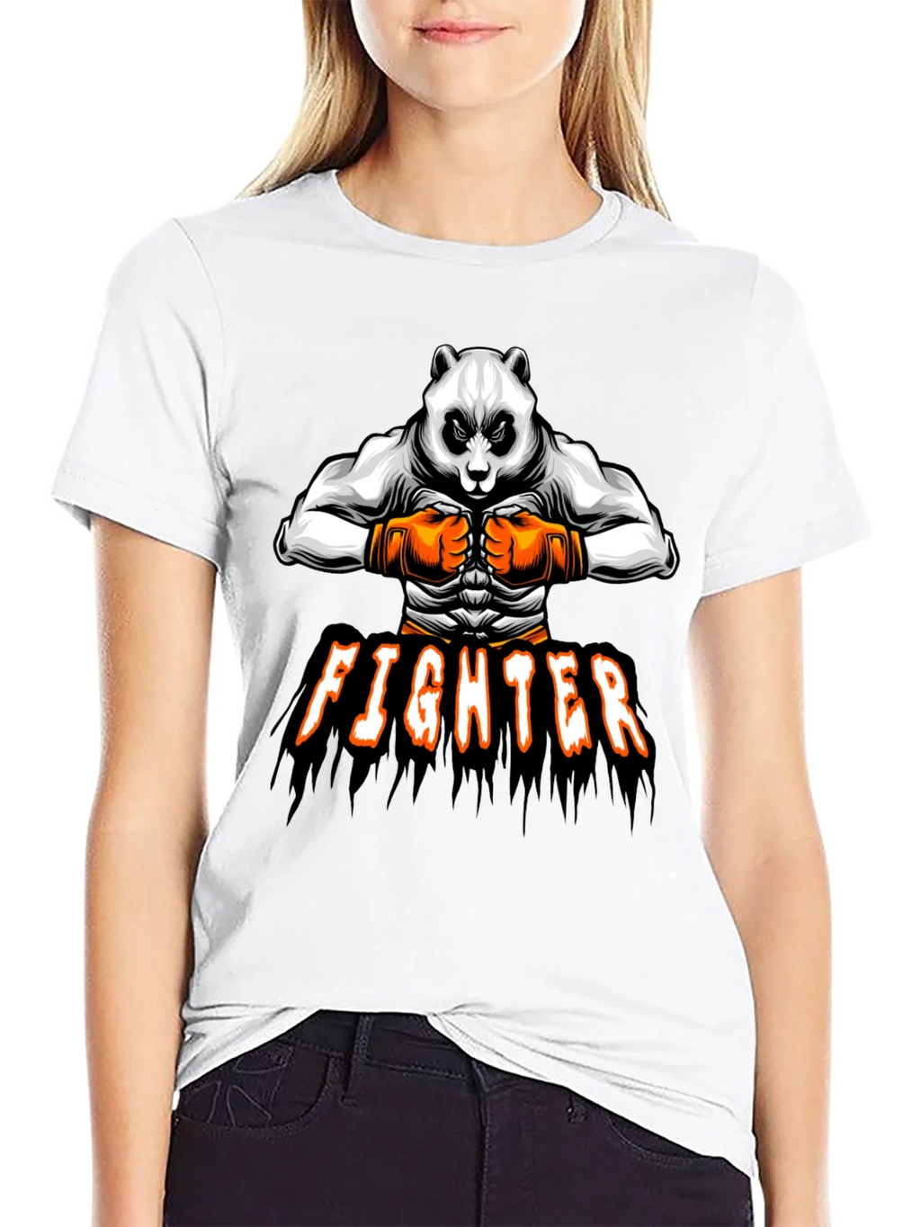 Panda Fighter Graphic Tee - Black product image 6