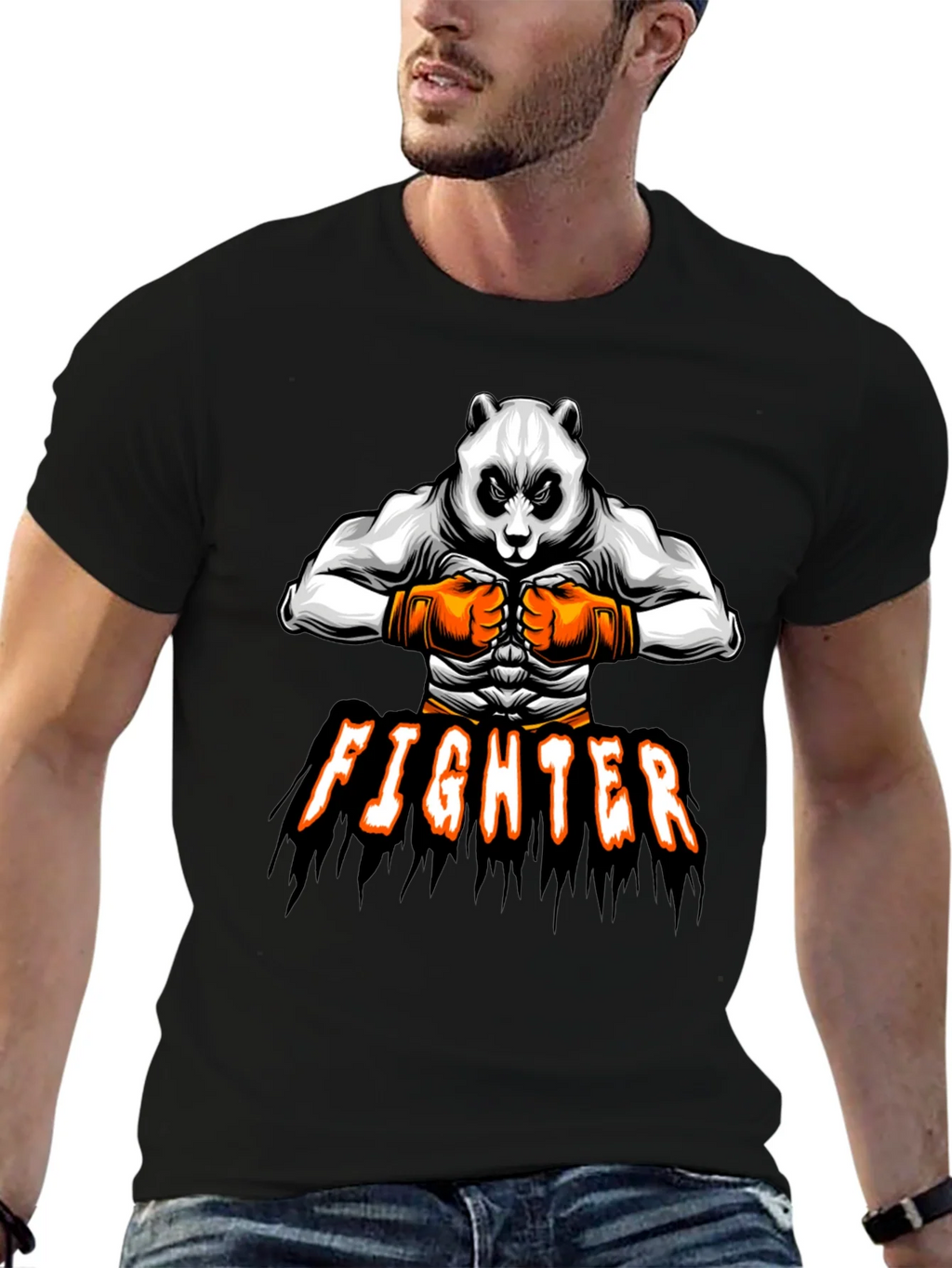 Panda Fighter Graphic Tee - Black product image 5