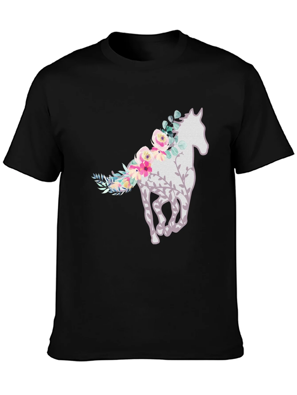 Floral Horse Graphic Tee - Stylish Mens T-Shirt product image 3
