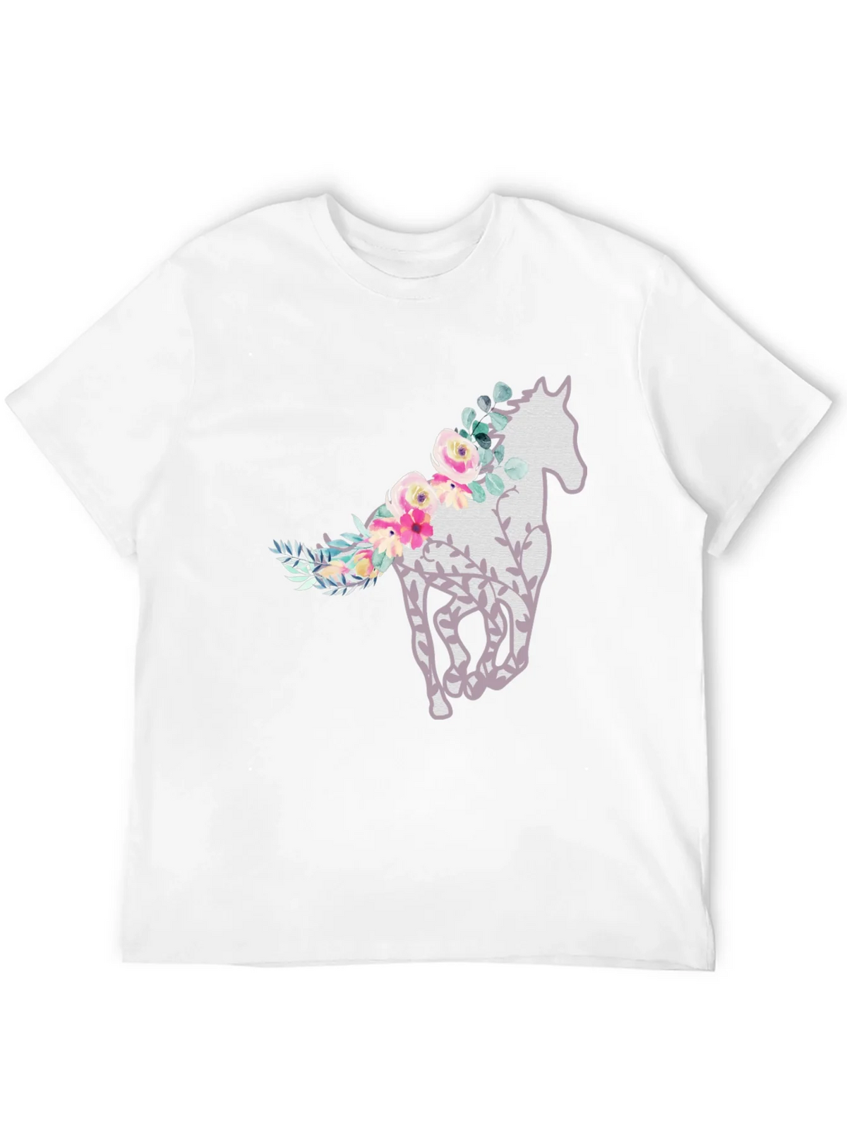 Floral Horse Graphic Tee - Stylish Mens T-Shirt product image 11