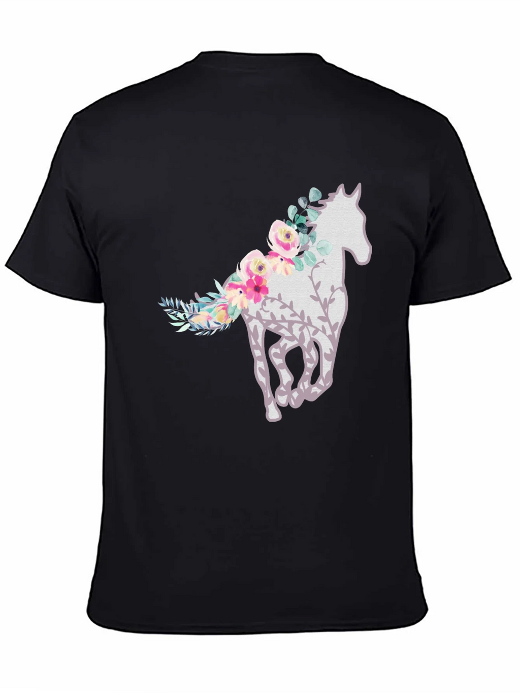 Floral Horse Graphic Tee - Stylish Mens T-Shirt product image 4