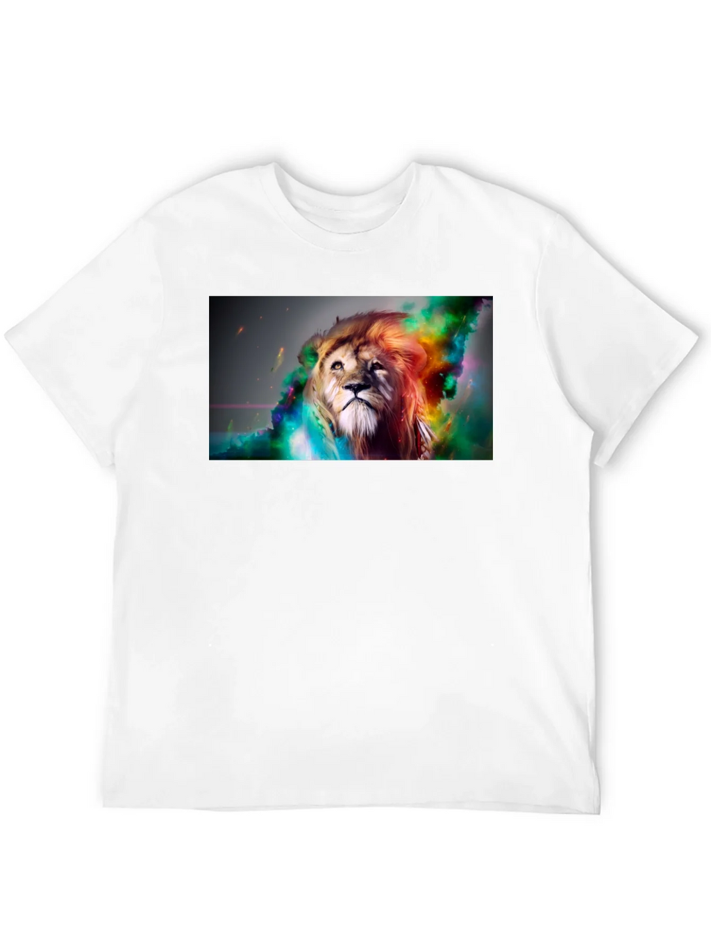 Lion Art Graphic Print Black T-Shirt product image 11