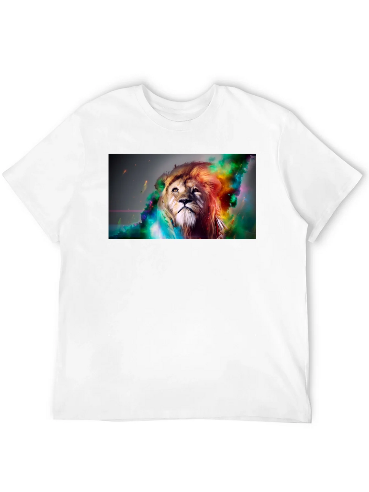Lion Art Graphic Print Black T-Shirt product image 11