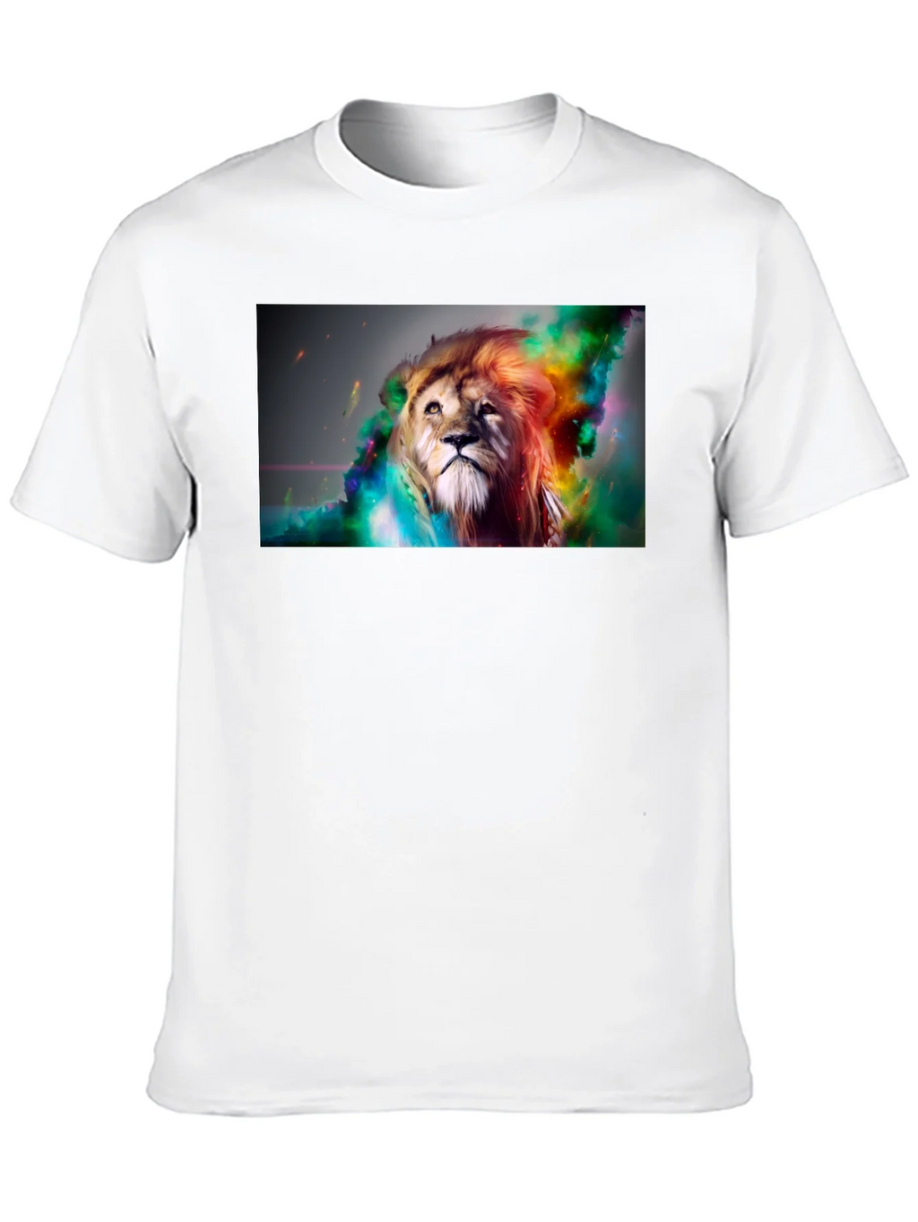 Lion Art Graphic Print Black T-Shirt product image 9