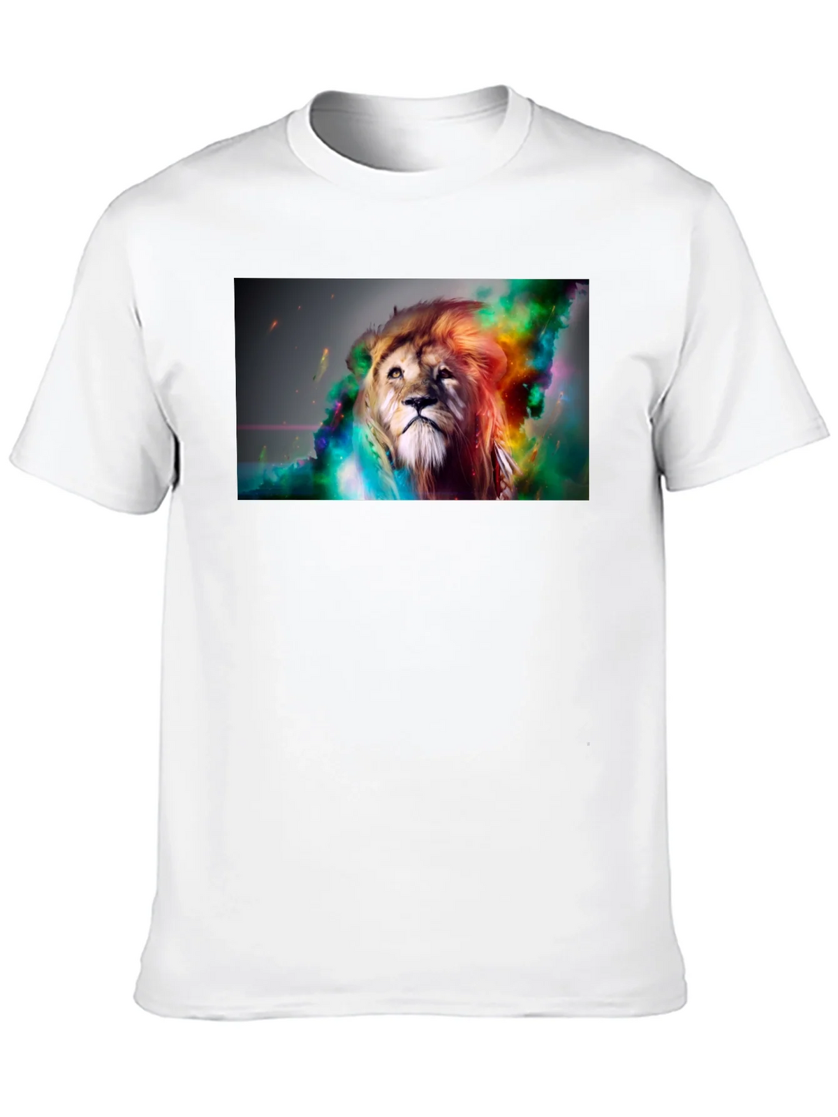Lion Art Graphic Print Black T-Shirt product image 9