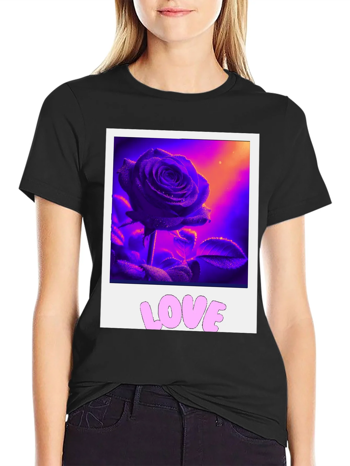 Rose Love Graphic Tee - Trendy Style product image 2