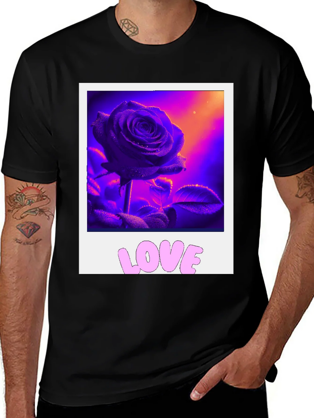 Rose Love Graphic Tee - Trendy Style product image 1