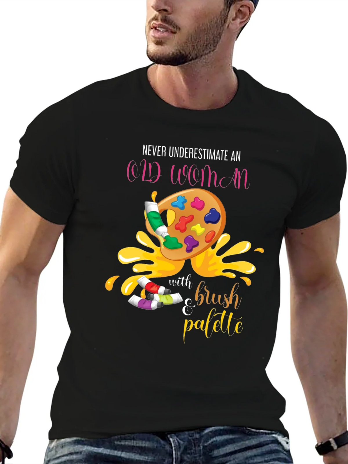 Never Underestimate An Old Woman T-Shirt Artist Palette product image 6