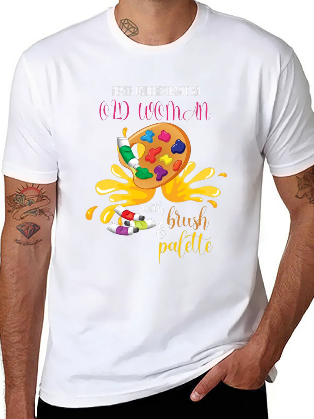 Never Underestimate An Old Woman T-Shirt Artist Palette product image 7