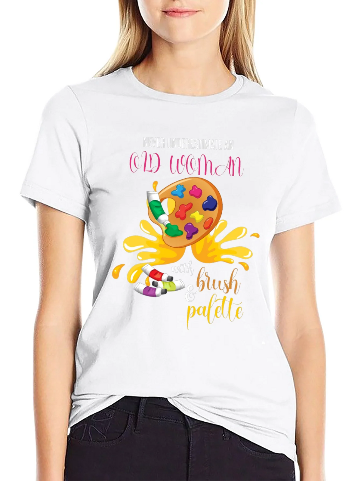 Never Underestimate An Old Woman T-Shirt Artist Palette product image 8