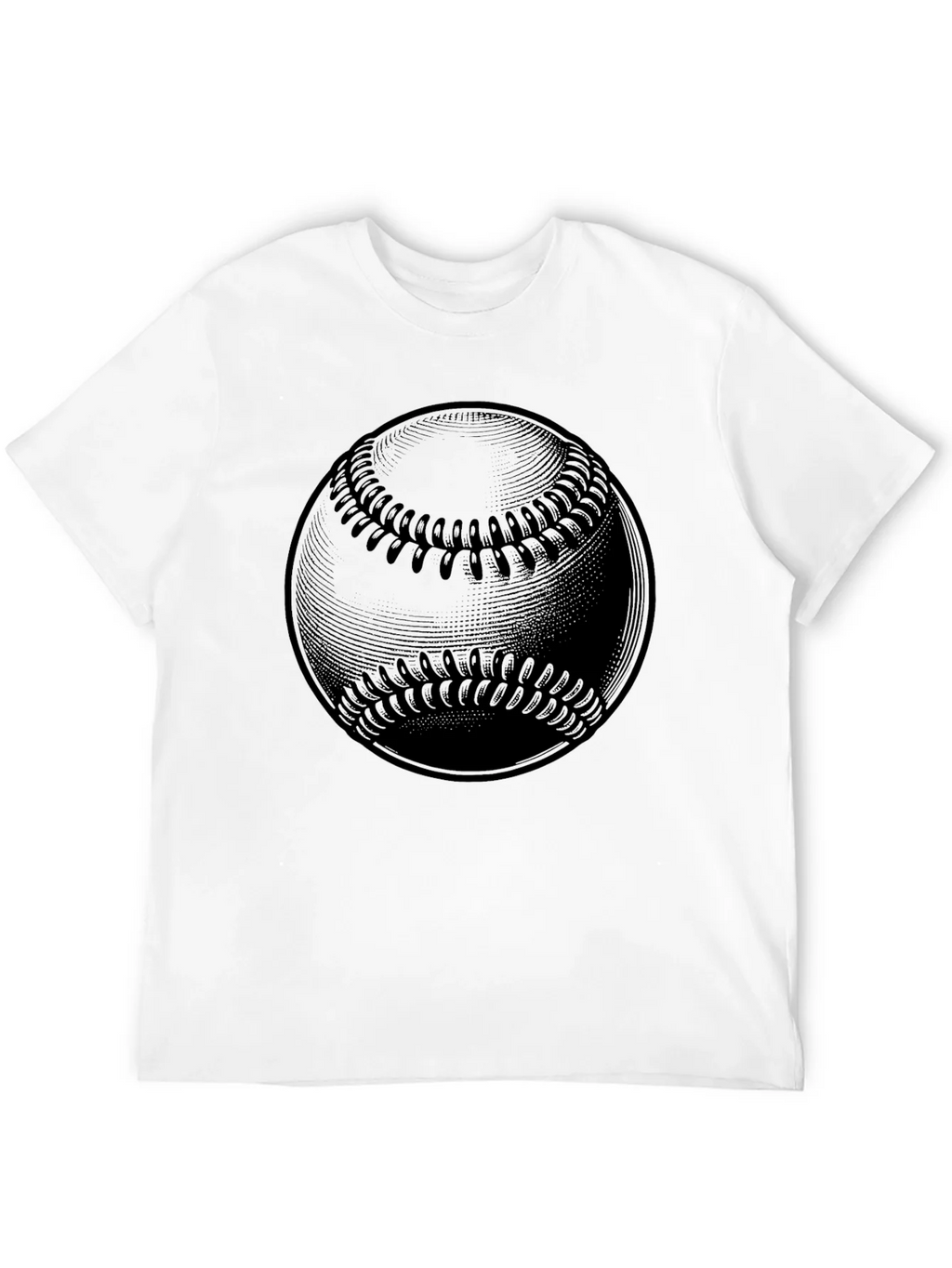 Baseball Graphic Tee - Solid Black Cotton product image 7