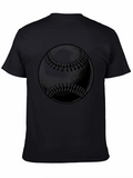 Baseball Graphic Tee - Solid Black Cotton product image 1