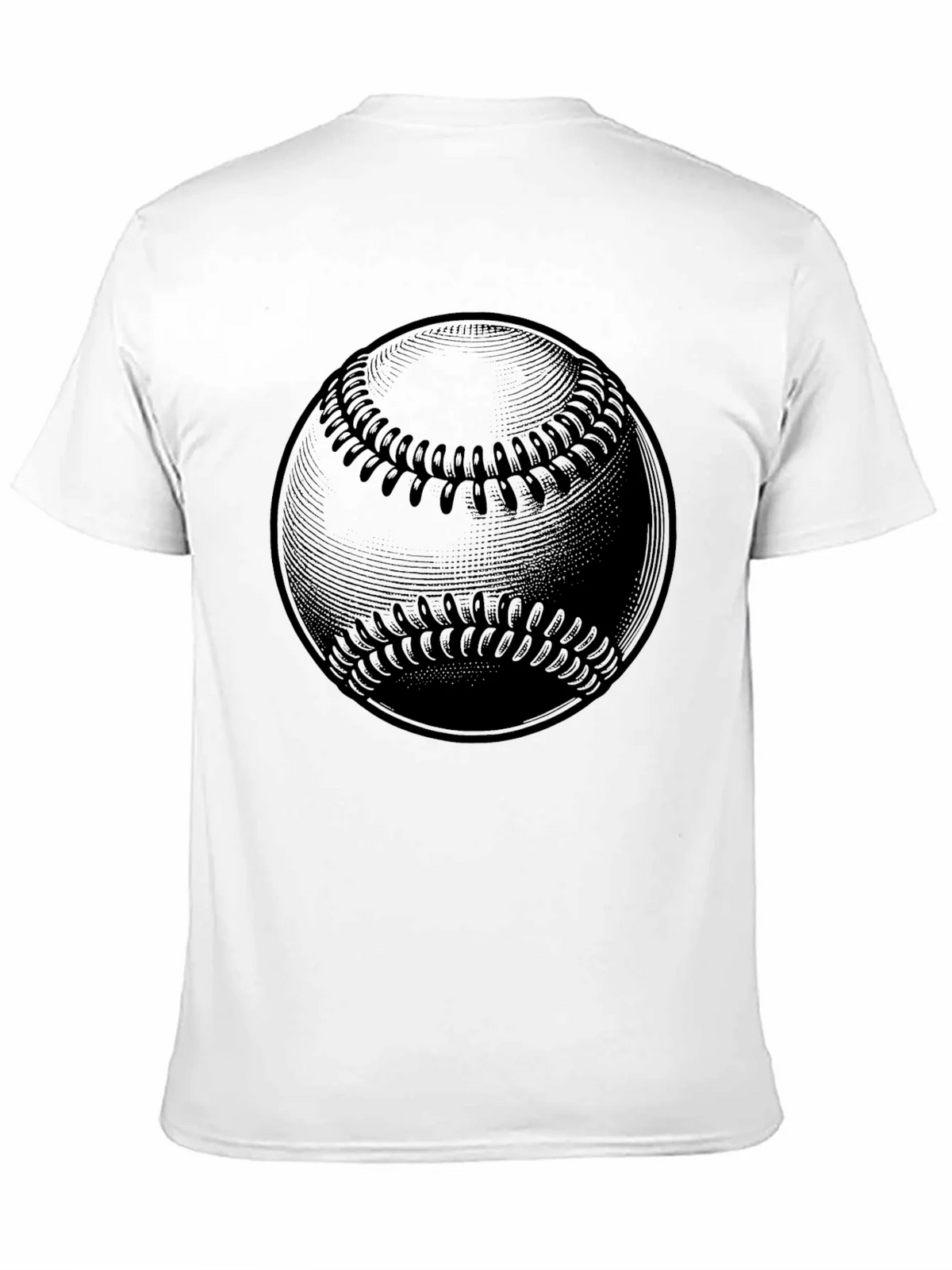 Baseball Graphic Tee - Solid Black Cotton product image 6