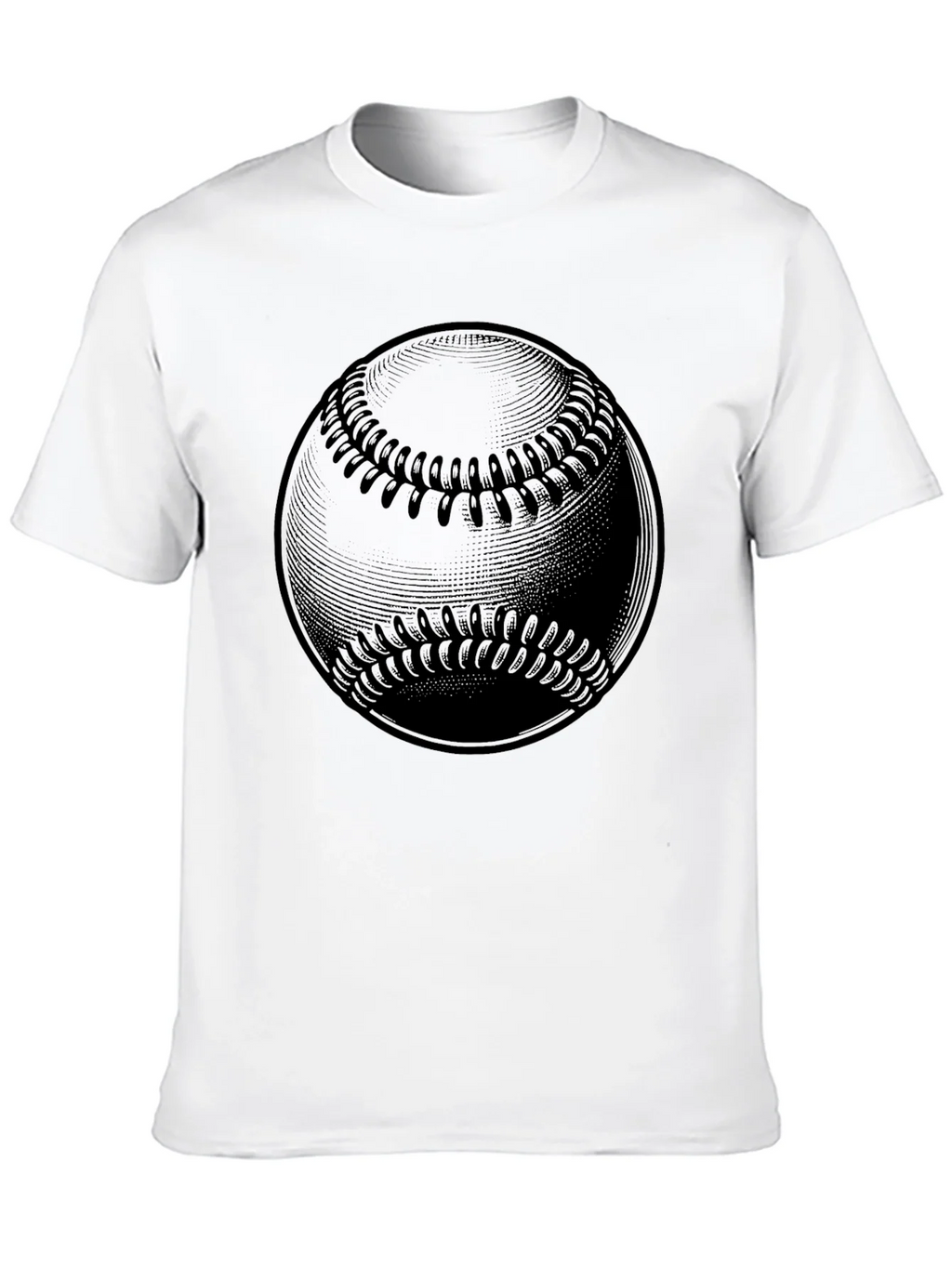 Baseball Graphic Tee - Solid Black Cotton product image 5