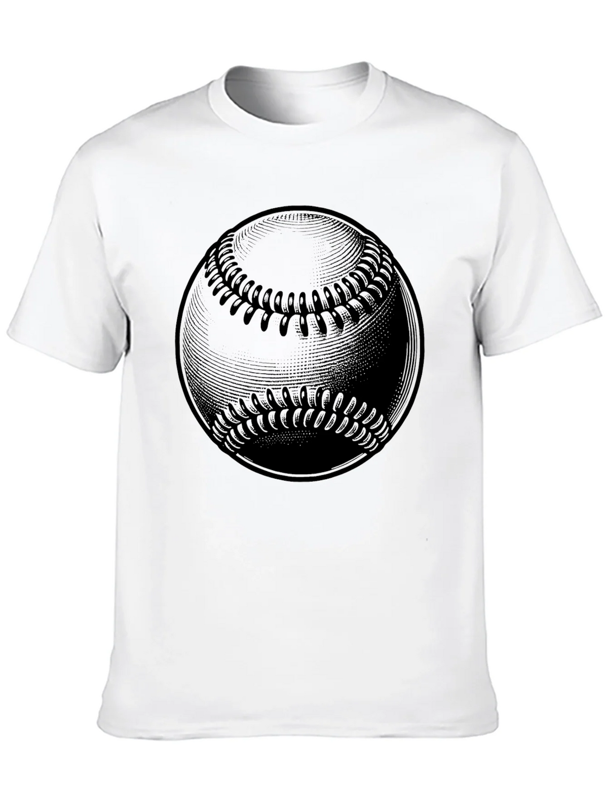Baseball Graphic Tee - Solid Black Cotton product image 5