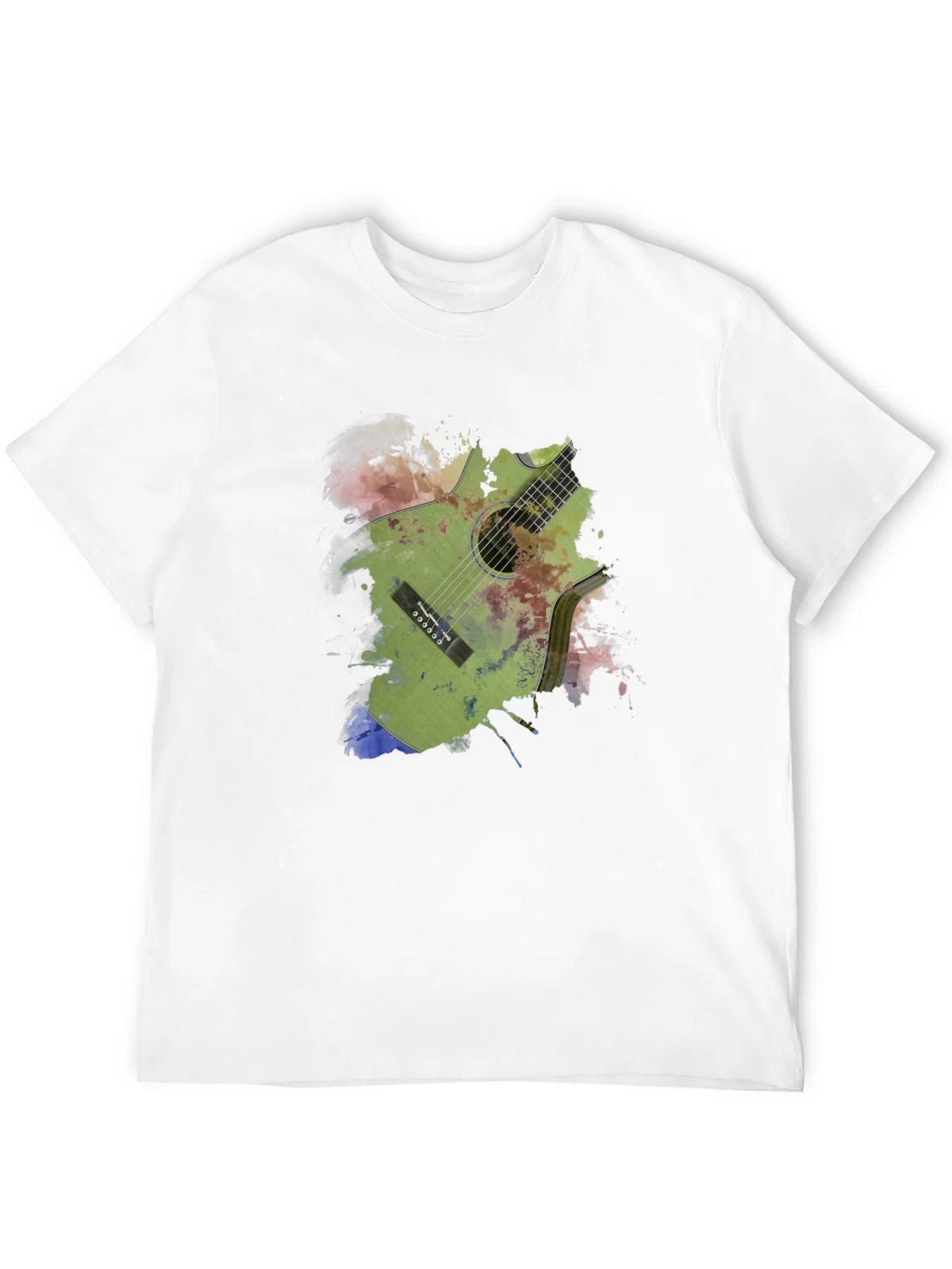 Guitar Art Print Mens Black T-Shirt product image 3
