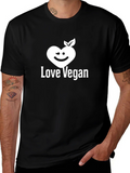 Love Vegan Graphic Tee - Black Cotton Blend product image 1