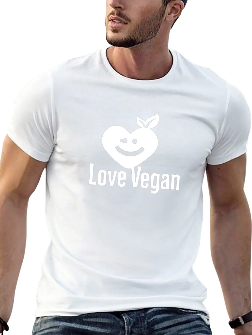 Love Vegan Graphic Tee - Black Cotton Blend product image 12